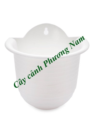 Chậu nhựa ốp tường 14 x 19 cm (trắng)