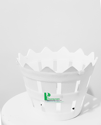 Chậu lan nhựa trắng 18 x 14 cm