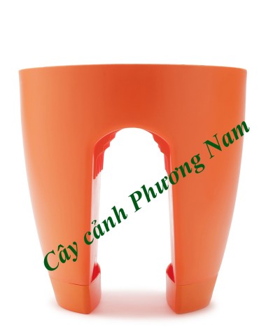 Chậu nhựa lan can 30 x 30 cm (cam)