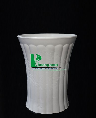 Chậu nhựa trúc 40 x 33 cm (trắng)